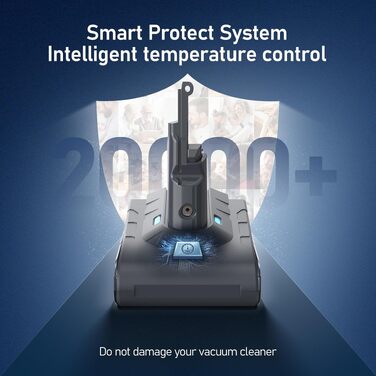 Акумулятор Keenstone V8 8000mAh для Dyson SV10 V8 Absolute/Animal/Motorhead/Fluffy: Оригінал + 3 фільтри