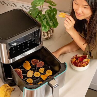 Фритюрниця з гарячим повітрям Cecotec Cecofry Supreme 8000, 8 л, 1800 Вт, без масла, сенсорне управління, 10 програм, попередній нагрів, сигнал, нержавіюча сталь