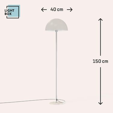 Світильник-підлогова лампа Lightbox Pilz 150 см, з підставкою з травертину, метал, бежево-хромова, E27, для спальні та коридору