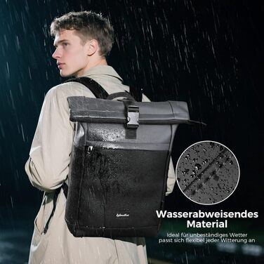 Водонепроникний рюкзак для ноутбука Rolltop (18-25 л), сірий, розмір L (30x13x48 см)