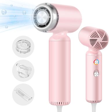 Фен Webeauty іонний, суперлегкий, 110 000 об/хв, 200 млн негативних іонів, швидке сушіння, портативний для подорожей і дому, рожевий
