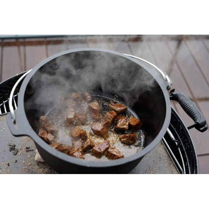 Чавунний казан BBQ-Toro Dutch Oven Alpha Serie 19л (DO18A) з ніжками та знімачем кришки, попередньо обпалений