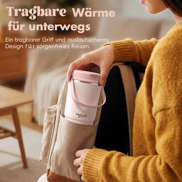 Портативний підігрівач для пляшечок Baby 120W, рожевий: швидкий нагрів за 2 хв, стерилізація паром, 8 режимів, акумулятор 18000mAh для сумішей та грудного молока