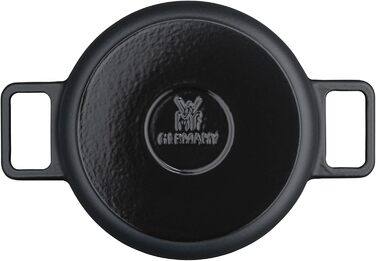 Жаровня WMF Flavour 22 см, чавунна, для індукції, емальована, чорна, з кришкою з конденсаційними виступами, сучасний дизайн
