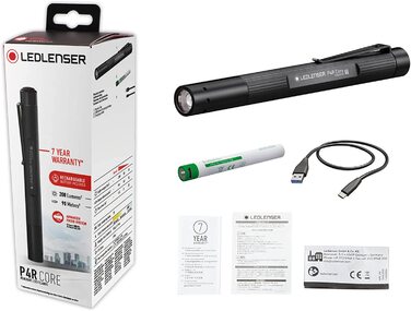 Ліхтарик Ledlenser P4R Core, LED, 200 люмен, акумуляторний, фокусування, 3 режими, 95 м, USB, кліпса, ручка