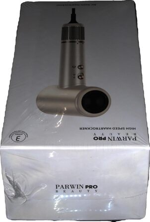Фен Air-Sonic PARWIN PRO BEAUTY з HD-LED дисплеєм, безщітковий мотор 110 000 об/хв, 200 млн негативних іонів, потужний повітряний потік 25 м/с, швидке сушіння, тихий, шампань-сріблястий