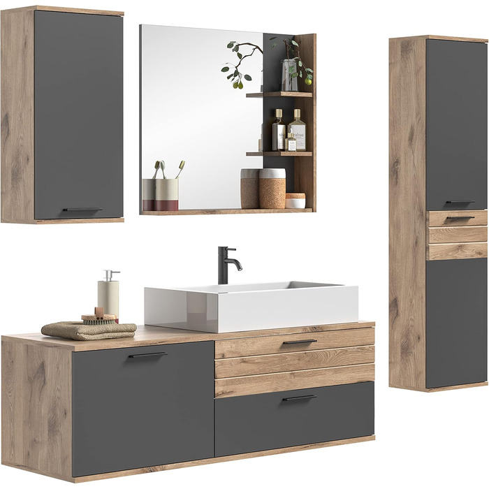 Дзеркало для ванної xonox.home Mason з полицею, 79x73x14 см