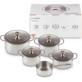 LE CREUSET Сковорода з антипригарним покриттям 24 см, нержавіюча сталь, 3-шарова, набір 5 шт.