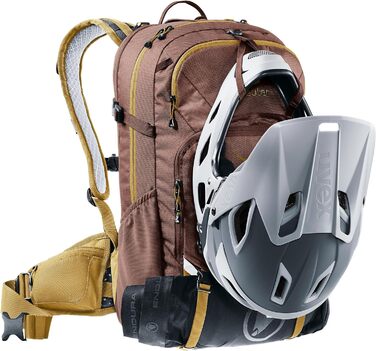 Жіночий велосипедний рюкзак Deuter Attack 18 SL з протектором, колір Raisin-almond, 18 л
