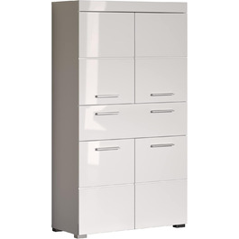 Пенал для ванної trendteam Amanda, білий глянець, 73x130x31 см