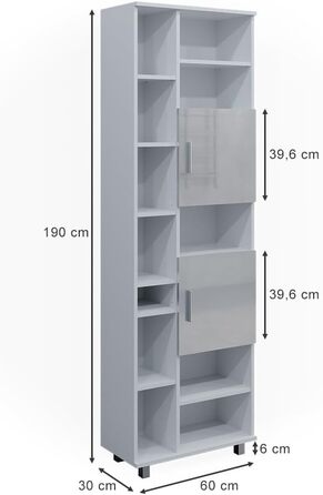 Шафа для ванної Vicco Ilias, білий глянець, 60x190 см