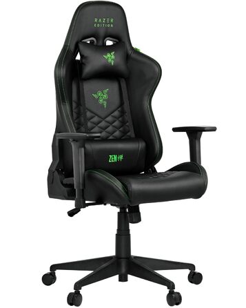 Ігрове крісло Razer Edition TAROK Natrix: дихаюча екошкіра, 3D підлокітники Softcoat, функція гойдання, з подушками під поперек та голову, до 130 кг, чорне