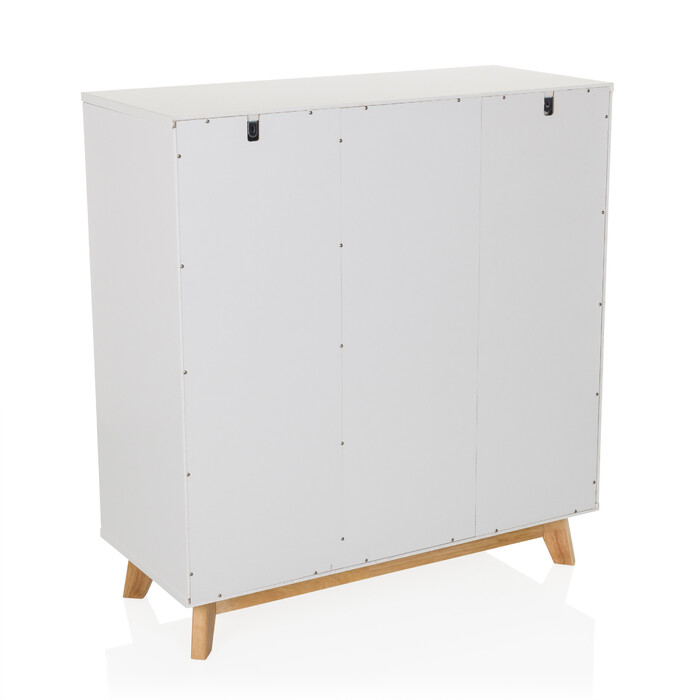 Тумба для взуття / комод ESTHA 80x34x85 см 2 висувних ящика 3 двері білий hjh LIVING