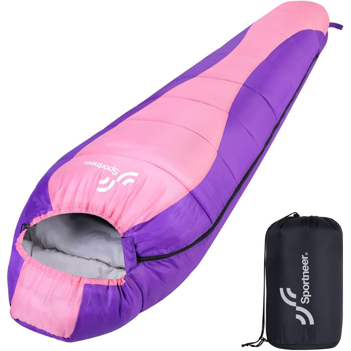 Спальний мішок Sportneer муміє, ультралегкий, компактний, 3-4 сезони, 950г/1500г, для дорослих, кемпінг, літній/осінній