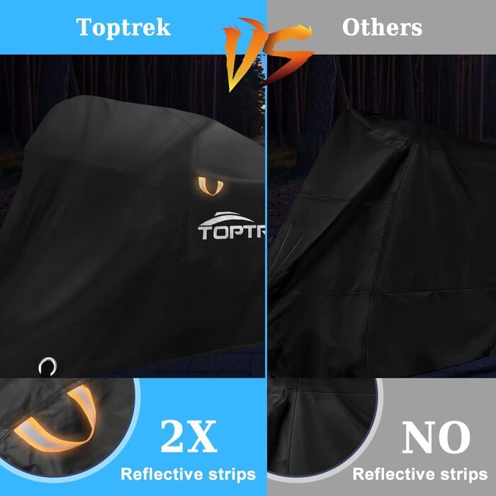 Водонепроникний чохол для мотоцикла XXL Toptrek, зимовий, з отвором для замка, для Harley-Davidson, Honda, Suzuki, Kawasaki, 245x105x125 см
