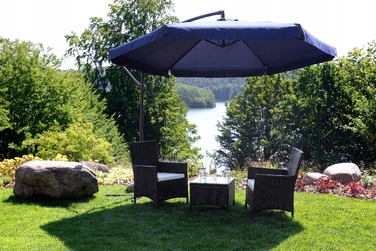 Садова парасолька з консоллю Funfit Garden, синя, 350 x 250 см