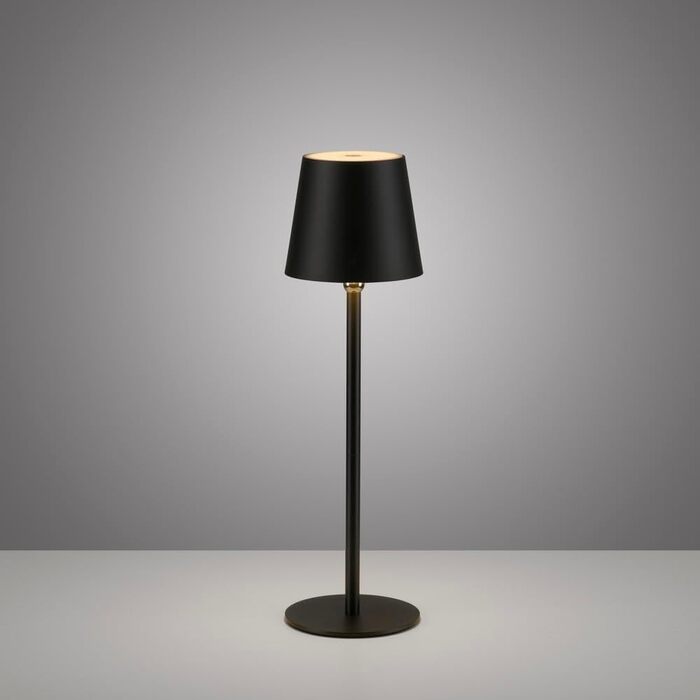 LED настільна лампа SellTec на акумуляторі, USB, білий колір, диммер, IP54, для саду, тераси, кемпінгу (чорний)