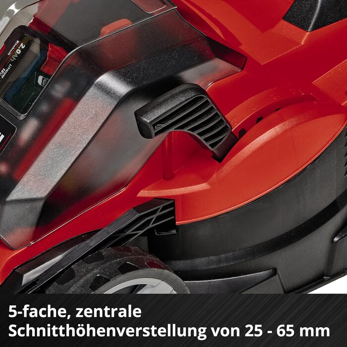 Акумуляторний газонокосарка Einhell GE-CM 36/33 Li Kit Power X-Change (36 В, ширина косіння 33 см, до 250 м², кошик 30 л, висота стрижки 25-65 мм, 2 x 2.5 Ah акумулятори + 2 зарядні пристрої)