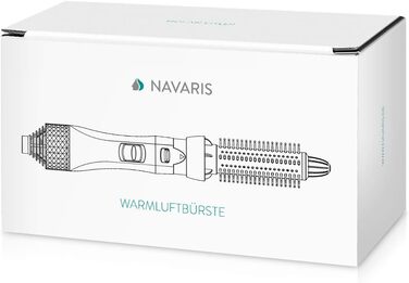 Фен-щітка Navaris з 4 насадками: термощітка, кругла щітка з висувними щетинами, лопаткова щітка, керамічна щітка для завивки та випрямлення волосся, об’єм, чорна-металік рожева