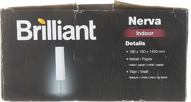 Торшер BRILLIANT Nerva, титан/білий, 2xE14, для свічкових ламп, з ножним вимикачем, класичний стиль