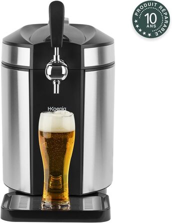 H.Koenig Bierzapfanlage BW1880: Професійна система для розливу пива з охолодженням, сумісна з 5-літровими фюзами, з LED-дисплеєм