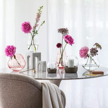 Ваза Villeroy & Boch Rose Garden 20 см рожева, скляна ваза для квітів, декор для дому та столу, кришталь