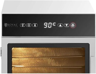 Дегідратор для фруктів Royal Catering RCDA-500/15S, 500 Вт, 6 лотків, нержавіюча сталь