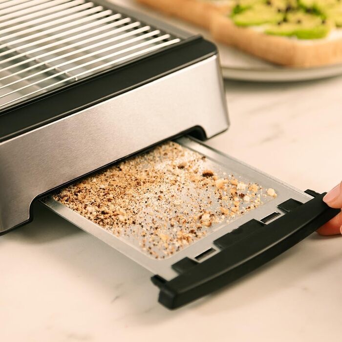 Тостер Cecotec NiceSlice Inox - Плоский тостер з 3 нагрівачами, нержавіюча сталь, 1000 Вт, 6 режимів підсмажування, для будь-якого хліба та випічки