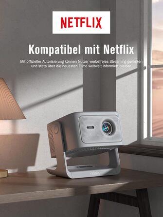 Смарт-проектор VISSPL 4K Home Cinema, 30000 Люмен, 3D Dolby Audio, Автофокус, WiFi 6, Bluetooth, 360° підставка, сірий