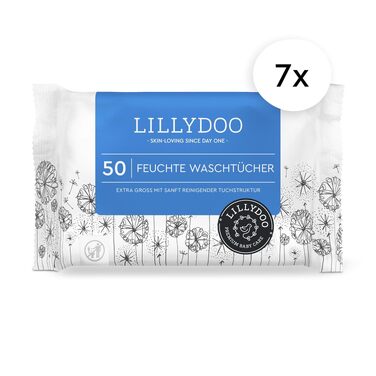 Вологі серветки для дітей LILLYDOO, 350 шт (7 пакок по 50 шт)