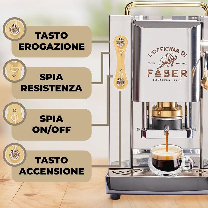 Кавомашина Faber Pro Deluxe з міді та вафельниці з Ese паперу 44 мм (з нержавіючої сталі)