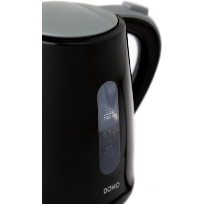 Електричний чайник Domo DO9198WK, 1 л, 2200 Вт, бездротовий, чорний