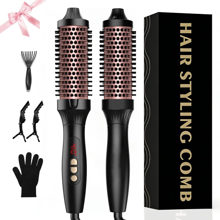 UKLISS Hairstyler 6-в-1 Airbrush: Професійний фен-щітка, стайлер для волосся 1000W (Срібно-Золотий/Рожеве Золото)