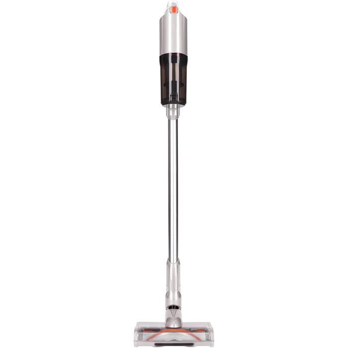 Пилосос TurboTronic акумуляторний 11000PA, 22V, бездротовий, ручний, до 40 хв, LED електрощітка, ультралегкий для твердих підлог і килимів, для шерсті тварин, стрижневий, сріблясто-оранжевий
