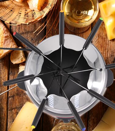 Електричний пристрій для фондю LITTLE BALANCE Happy Fondue 8 Meuuuh, антипригарне покриття, 2 л, 800 Вт, червоний