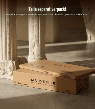 Електричний підйомний стіл для роботи MAIDeSITe S2 Pro (140x70 см), білий: регульований стіл для роботи стоячи з двома двигунами, навантаження 160 кг та функцією захисту від зіткнень