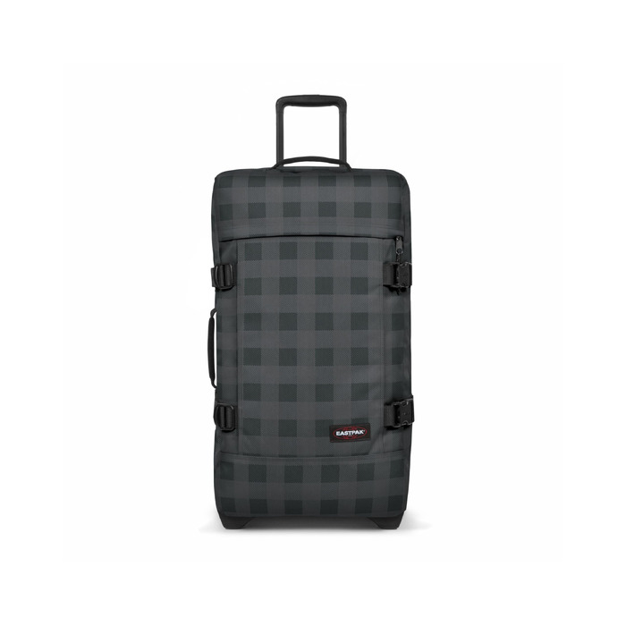 Валіза Eastpak Tranverz M 78L (67x35.5x30 см) на колесах, сіра (Checker Grey) з TSA-замком та телескопічною ручкою