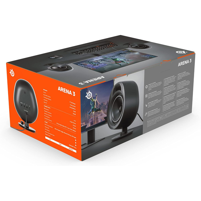 SteelSeries Arena 7 - 2.1-канальна акустична система для геймінгу, чорний, USB, Bluetooth, Aux, оптичний кабель