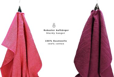 Набір рушників Betz DELUXE 8 шт., 100% бавовна, банні, душові, для рук і обличчя, колір: слива та фуксія