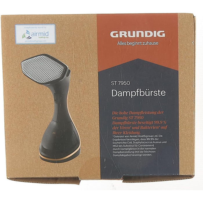 Парова щітка для одягу Grundig ST7950, чорна/мідна, Fashion Brush