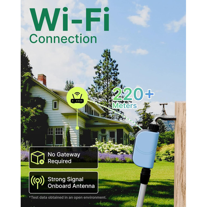 Комп'ютер для поливу Wi-Fi з лічильником води: Розумне керування садом та газоном через додаток, програмування за часом та об'ємом, функція затримки при дощі