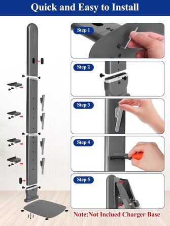 Підставка для пилососа Dyson Gen5, V16, V15, V12, V11, V10, V8, V7, V6 — металевий тримач для аксесуарів без свердління, темно-сірий