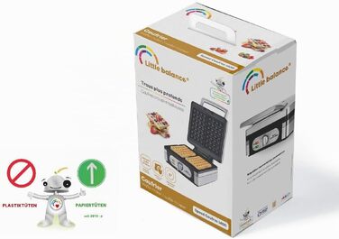 Електрична вафельниця LITTLE BALANCE 8816 Power Waffeln 1600 Вт, антипригарне покриття без PFAS, для товстих та хрустких вафель, чорна (28.5 x 21 x 14.5 см)