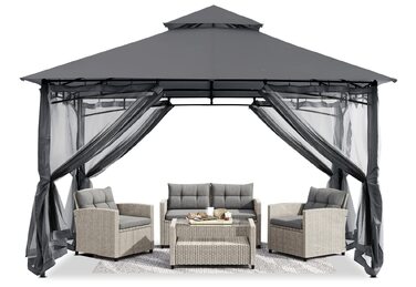 Павільйон садовий ABCCANOPY 2.5x2.5м водонепроникний, сірий (3.35x3.35м) для вечірок та захисту від сонця і дощу