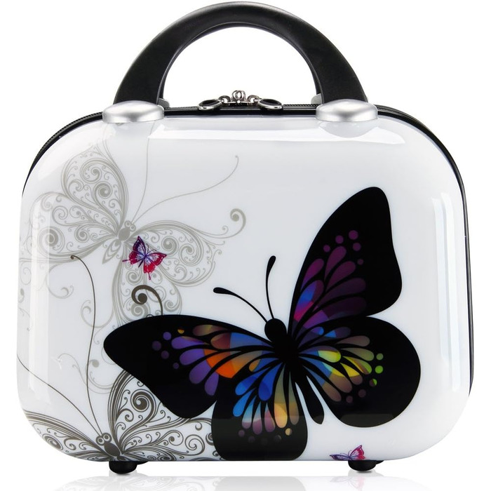 Набір валіз MONZANA Butterfly 4 шт. з жорстким корпусом, замком, 360° колесами, б'юті-кейсом та захисною плівкою