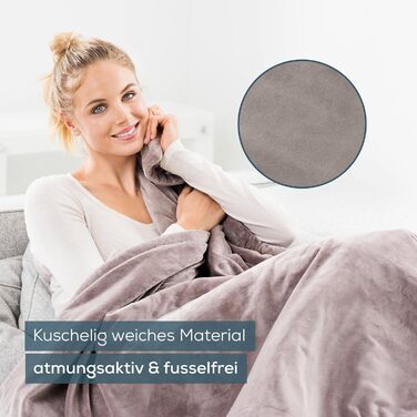 Електрична ковдра Beurer HD 150 XXL з автоматичним вимкненням, 200x150 см, 6 температурних режимів, машинне прання, флісова, колір тауп