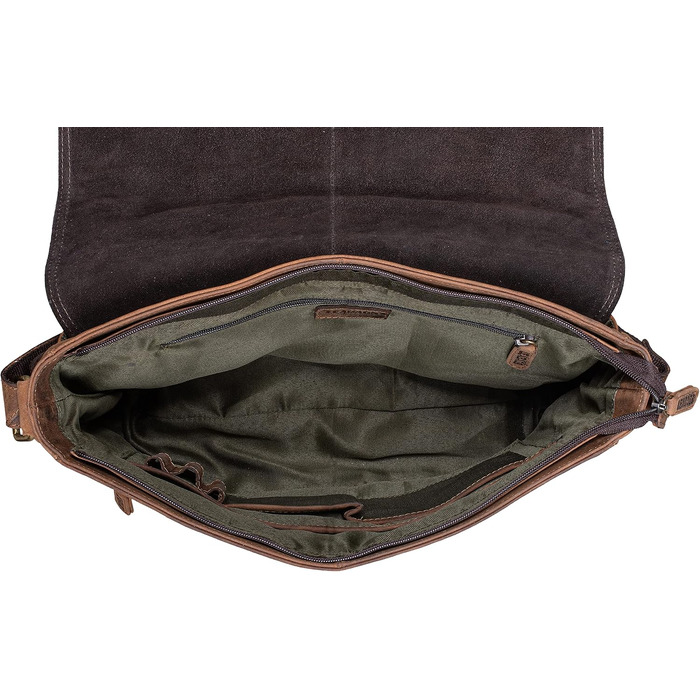 Шкіряна сумка для ноутбука LEABAGS Oxford 15 дюймів, натуральна шкіра корів, темно-коричневий Hunter (38x10x31 см) для чоловіків та жінок