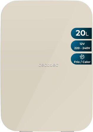 Міні-холодильник Cecotec Bolero MiniCooling 20L Bahamas Beige, 12В/220В, для авто і кемпінгу, з функцією охолодження та нагріву, переносний