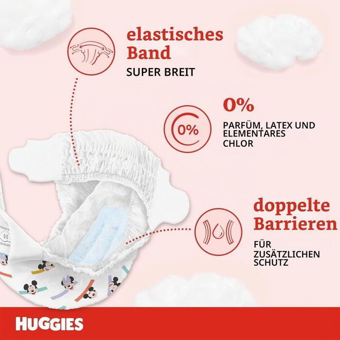 Підгузки Huggies Little Movers розмір 5 (11-25 кг), суперпоглинаючі, дизайн Disney, Giga-Pack, 126 шт.