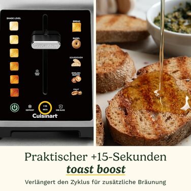 Тостер Cuisinart SimpliTouch XL з сенсорним екраном - 2 слоти, великі прорізи, підрум'янювання хліба, бубликів, чіабати та мафінів